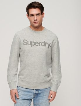 Superdry Herren Locker Geschnittenes City Sweatshirt mit Rundhalsausschnitt Grau - Größe: XL