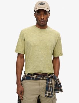 Superdry Herren Überfärbtes, Strukturiertes und Meliertes T-shirt Gelb - Größe: L