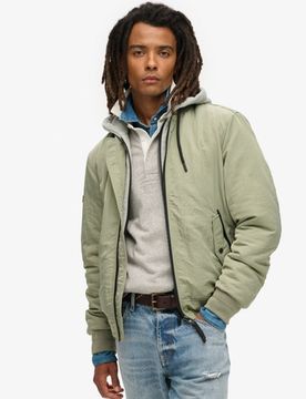 Superdry Herren MA1 Jacke mit Kapuze im Militärstil Grün - Größe: M