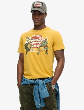 Superdry Herren Tokyo T-shirt mit Grafik Gelb - Größe: XL