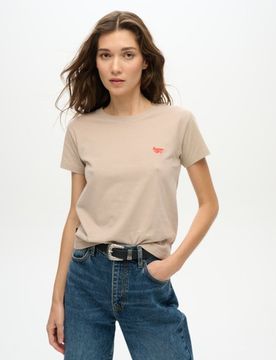 Superdry Damen Grau Figurbetontes Essential Logo T-Shirt Bestickt, Größe: 40