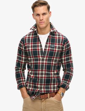 Superdry Herren Marineblau, Rot und Weiß Holzfällerhemd Kariert, Größe: L Marineblau/rot/weiss - Größe: L