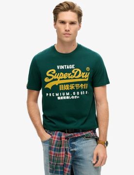 Superdry Men's Duo Vintage Logo T-shirt Grün - Größe: M