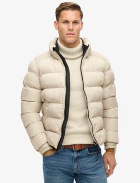 Superdry Herren Gesticktes Logo Sports Steppjacke, Beige - Größe: L