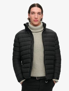 Superdry Herren Fuji Bedruckte Steppjacke Schwarz - Größe: M