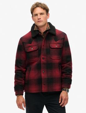 Superdry Herren The Merchant Store - Wollmantel Rot - Größe: L