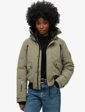 Superdry Damen Wattierte City Bomberjacke Grün - Größe: 44