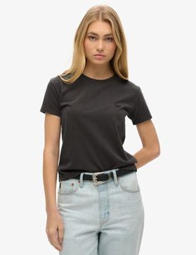 Superdry Damen Essential Logo T-shirt in Schmaler Passform Braun - Größe: 40