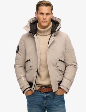 Superdry Herren Wattierte City Bomberjacke Beige - Größe: Xxl