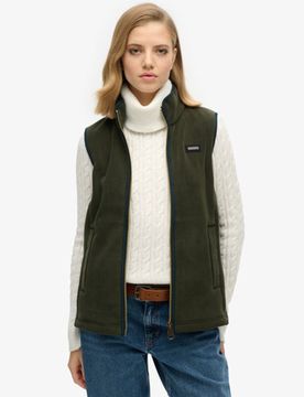 Superdry Damen Estate Fleeceweste Grün - Größe: 44