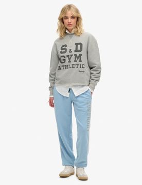 Superdry Damen Athletic Essentials Vintage-jogginghosen mit Seitenstreifen Blau - Größe: 42