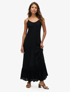 Superdry Women's Maxi-trägerkleid für den Strand Schwarz - Größe: 40