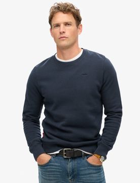 Superdry Herren Essential Logo Sweatshirt mit Rundhalsausschnitt Marineblau - Größe: L