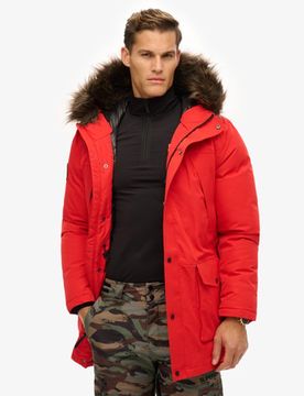 Superdry Herren Rot Sport Everest Snow Daunenparka, Größe: XL