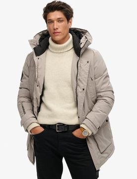 Superdry Herren Wattierter City Parka Dunkelgrau - Größe: L