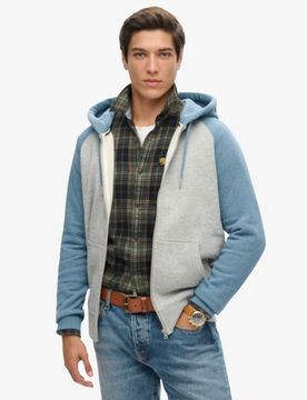 Superdry Herren Essential Baseball Kapuzenjacke Grau - Größe: M