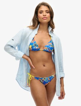 Superdry Damen Triangel-bikinioberteil mit Schnürung Blau - Größe: 38