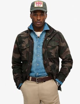 Superdry Herren Rookie Militärjacke Grün - Größe: L