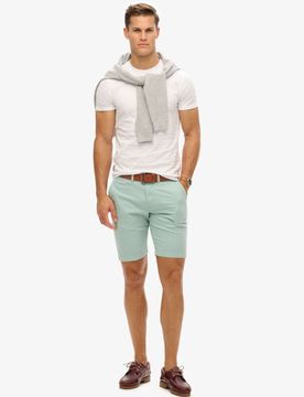 Superdry Herren Vintage Chino Shorts Grün - Größe: 30