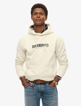 Superdry Men's Utility Sport Hoodie Weiß - Größe: M