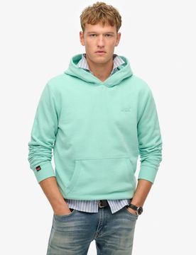 Superdry Men's Leicht Aufgerautes Essential Logo Hoodie Grün - Größe: M