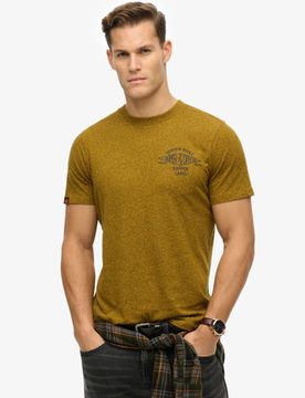 Superdry Herren Läsiges Copper Label T-shirt Gelb - Größe: S