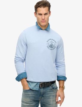 Superdry Herren Lässiges, Einfarbiges Lo-fi Outdoor Rundhals-sweatshirt Hellblau - Größe: S