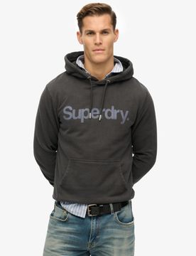 Superdry Herren Core City Hoodie mit Logo Schwarz - Größe: Xxl