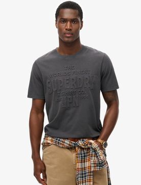 Superdry Herren Lässiges Workwear T-shirt mit Prägung Black - Größe: XL