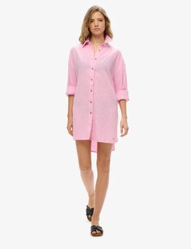 Superdry Damen Lang Geschnittenes Ibiza-strandhemd Pink - Größe: 42
