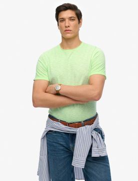 Superdry Herren Raw Edge Slub T-shirt mit Lockerer Passform Green - Größe: XL