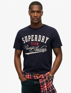 Superdry Men's Lässiges Athletic T-shirt Marineblau - Größe: L