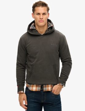 Superdry Herren Leicht Aufgerautes Essential Logo Hoodie Schwarz - Größe: S