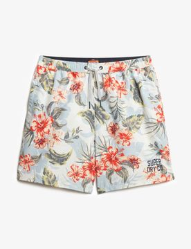 Superdry Men's 43cm Lange Badeshorts mit Hawaii-print Bunt - Größe: S