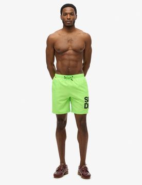 Superdry Men's Sportswear 43,2 cm Badeshorts mit Logo Grün - Größe: M