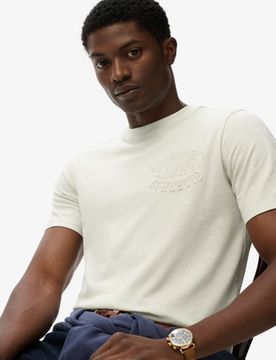 Superdry Herren Lässiges Athletic T-shirt mit Prägung Dark Blue - Größe: M