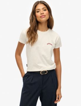 Superdry Damen Essential Logo T-shirt in Schmaler Passform White - Größe: 44