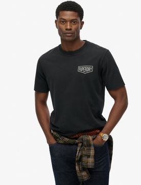 Superdry Herren Locker Geschnittenes Work Tab T-shirt Black - Größe: L