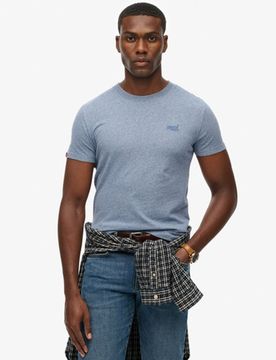 Superdry Herren Essential Logo T-shirt Blau - Größe: L