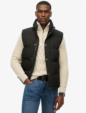 Superdry Herren Everest Weste Ohne Kapuze Schwarz - Größe: XL