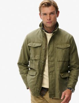 Superdry Herren M65 Jacke mit Kragen Green - Größe: Xxl
