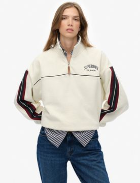 Superdry Women's Country Club Tape Henley-pullover Weiß - Größe: 36