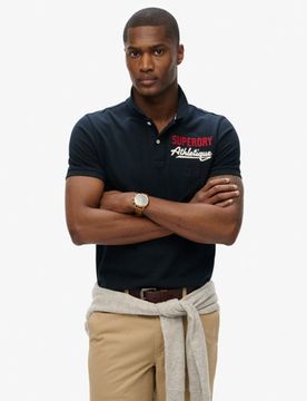 Superdry Herren Klassisches Poloshirt mit Applikation Navy - Größe: L