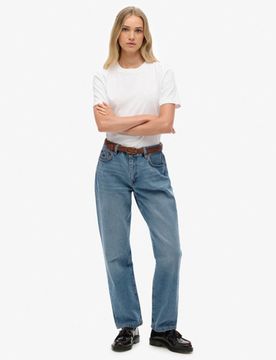 Superdry Damen Straight Jeans aus Bio-baumwolle Reguläre Passform Blue - Größe: 30/30