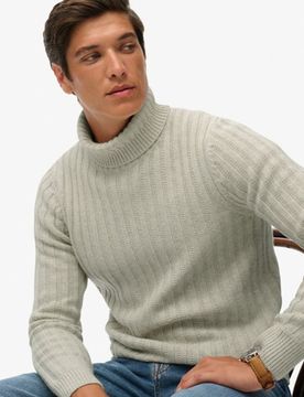 Superdry Herren The Merchant Store Rollkragenpullover mit Rippenmuster Cream - Größe: Xxl