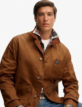 Superdry Herren The Merchant Store - Gewachste Arbeiterjacke Brown - Größe: L