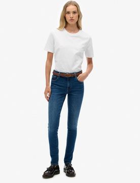 Superdry Damen Skinny Jeans aus Bio-baumwolle mit Mittlerer Leibhöhe Blue - Größe: 30/30