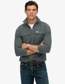 Superdry Herren Trailsman Overshirt in Lockerer Passform Green - Größe: M