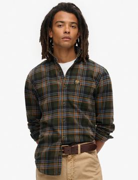 Superdry Herren Langärmliges Baumwoll-holzfällerhemd Grün - Größe: S