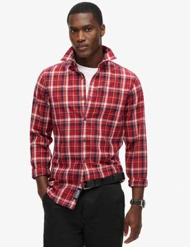 Superdry Herren Vintage Karohemd aus Bio-baumwolle Rot - Größe: Xxl